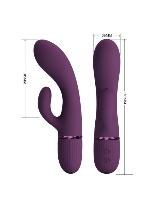 PRETTY LOVE - MARGIE VIBRADOR COELHO RECARREGÁVEL COM 10 FUNÇÕES ROXO