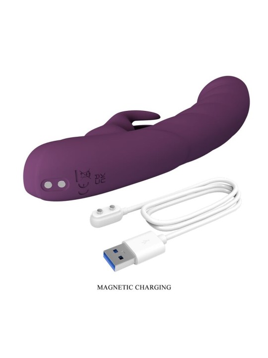 PRETTY LOVE - VIBRADOR COELHO RECARREGÁVEL HARPER COM 10 FUNÇÕES - ROX