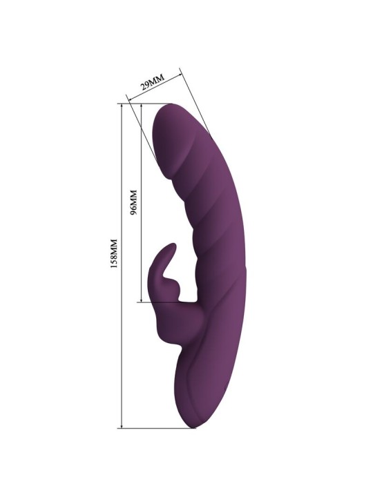 PRETTY LOVE - VIBRADOR COELHO RECARREGÁVEL HARPER COM 10 FUNÇÕES - ROX