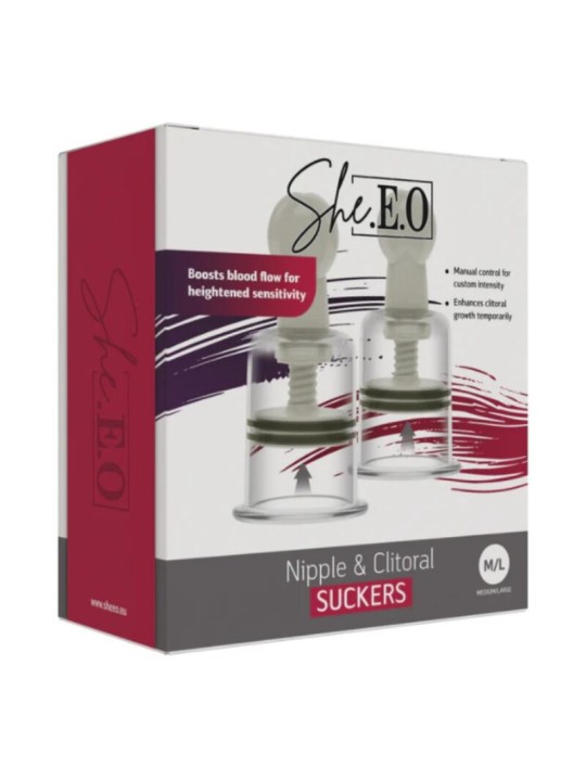 SHE.E.O - SUCCIONADORES PARA PEZONES Y CLÍTORIS M/L