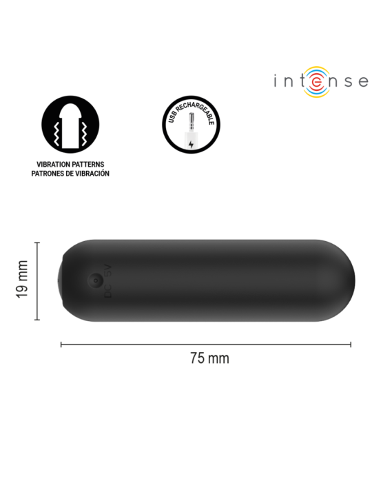 INTENSE - JUDY RECHARGEABLE VIBRATING BULLET WITH REMOTE CONTROL BLACK