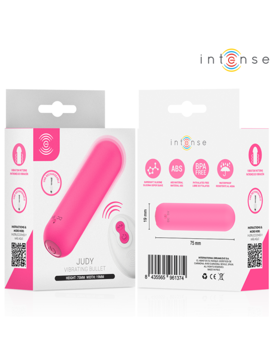 INTENSE - JUDY BALA VIBRADORA RECARGABLE CON CONTROL REMOTO ROSA
