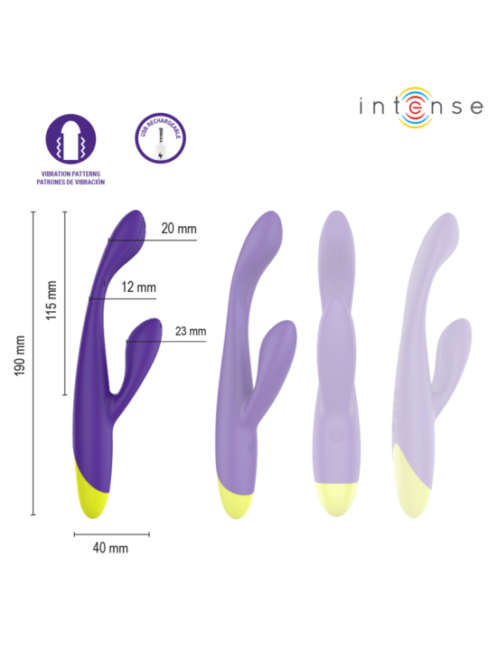 INTENSE - PAOLO ESTIMULADOR RABBIT RECARGABLE PARA PUNTO G Y CLÍTORIS
