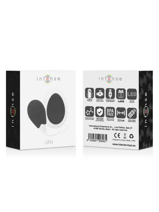 INTENSE - JAN HUEVO VIBRADOR CONTROL REMOTO NEGRO