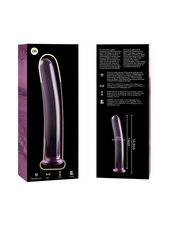 NEBULA SERIES BY IBIZA - MODEL 8 ROZE BOROSILICATE GLAS DILDO 14,5 CM 