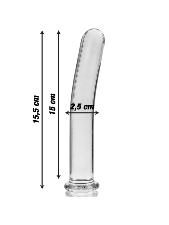 NEBULA SERIES BY IBIZA - MODEL 9 DILDO BOROSILICATE GLASS CLEAR 15.5 C