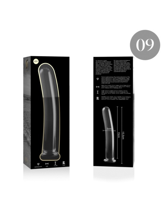 NEBULA SERIES BY IBIZA - MODEL 9 DILDO BOROSILICATE GLASS CLEAR 15.5 C