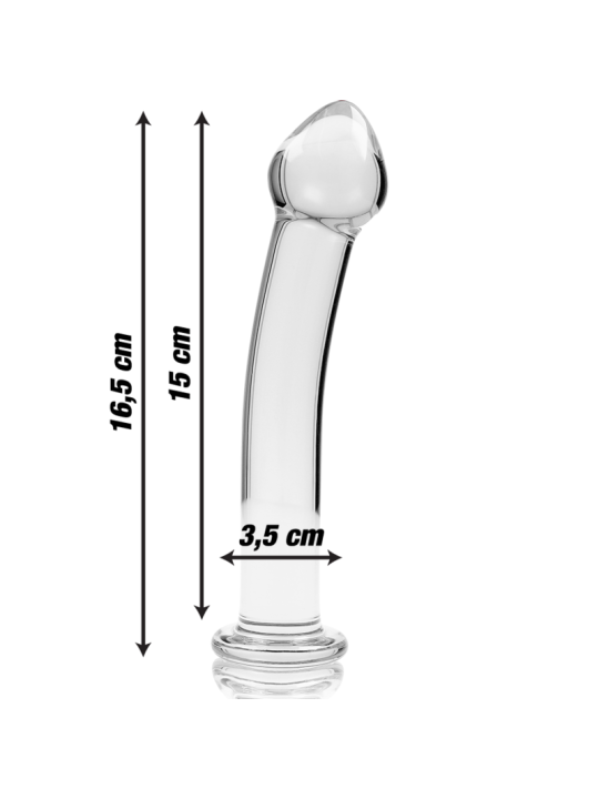 NEBULA SERIES BY IBIZA - MODEL 11 DILDO BOROSILICATE GLASS CLEAR 16 CM