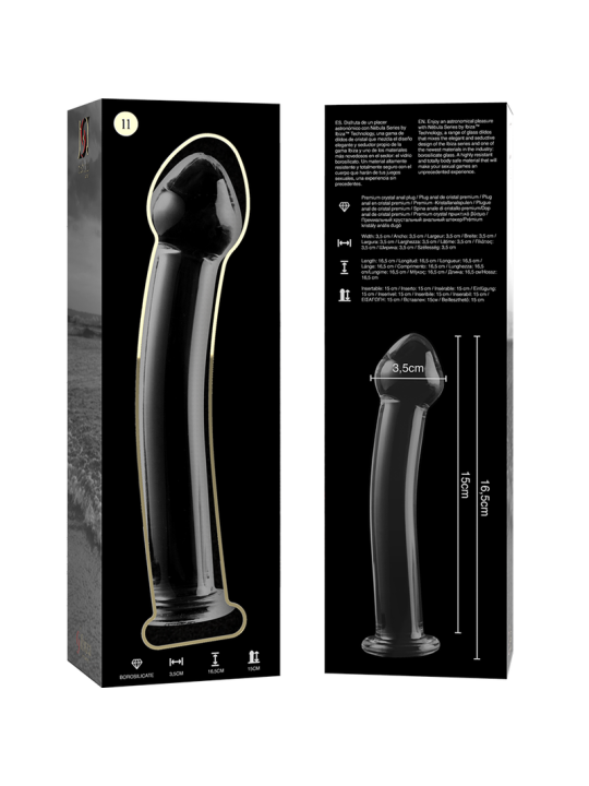 NEBULA SERIES BY IBIZA - MODELO 11 DILDO VIDRO BOROSILICADO TRANSPAREN