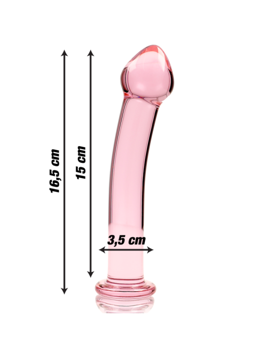 NEBULA SERIES BY IBIZA - MODEL 11 ROZE BOROSILICATE GLAS DILDO 16 CM -