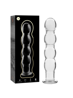 NEBULA SERIES BY IBIZA - MODEL 10 DILDO BOROSILICATE GLASS CLEAR 16.5 