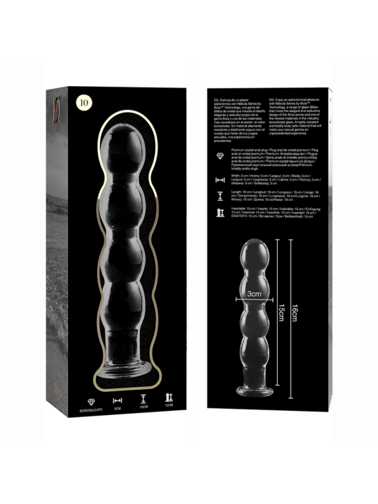 NEBULA SERIES BY IBIZA - MODELLO 10 DILDO IN VETRO BOROSILICATO TRASPA