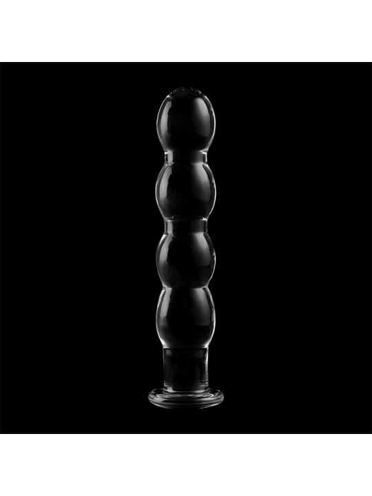 NEBULA SERIES BY IBIZA - MODEL 10 DILDO BOROSILICATE GLASS CLEAR 16.5 