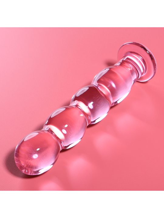 NEBULA SERIES BY IBIZA - MODELL 10 DILDO BOROSILIKATGLAS ROSA 16.5 CM 