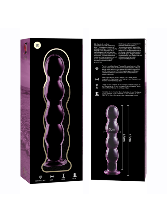 NEBULA SERIES BY IBIZA - MODEL 10 ROZE BOROSILICATE GLAS DILDO 16,5 CM