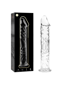 NEBULA SERIES BY IBIZA - MODEL 12 DILDO BOROSILICATE GLASS CLEAR 17 CM