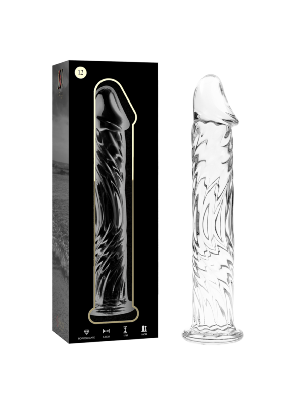 NEBULA SERIES BY IBIZA - MODEL 12 DILDO BOROSILICATE GLASS CLEAR 17 CM
