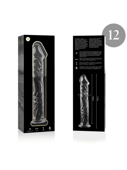NEBULA SERIES BY IBIZA - MODEL 12 DILDO BOROSILICATE GLASS CLEAR 17 CM