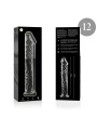 NEBULA SERIES BY IBIZA - MODEL 12 DILDO BOROSILICATE GLASS CLEAR 17 CM