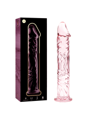 NEBULA SERIES BY IBIZA - MODEL 12 DILDO BOROSILICATE GLASS PINK 17 CM 