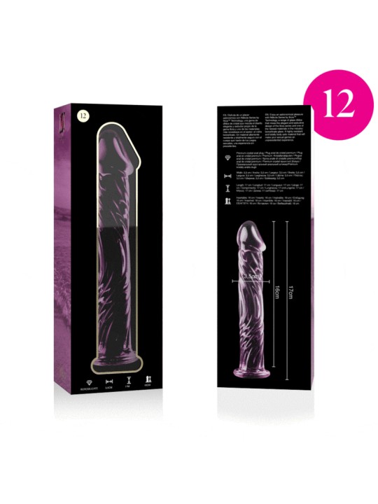 NEBULA SERIES BY IBIZA - MODELLO 12 DILDO IN VETRO BOROSILICATO ROSA 1