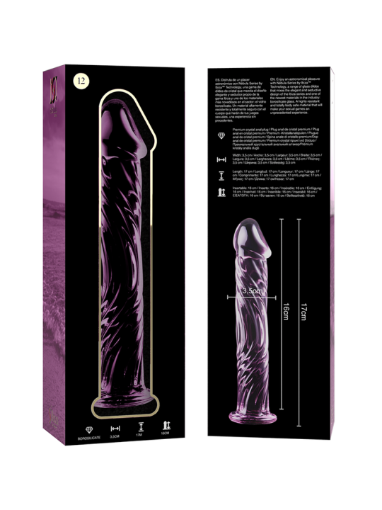 NEBULA SERIES BY IBIZA - MODELLO 12 DILDO IN VETRO BOROSILICATO ROSA 1