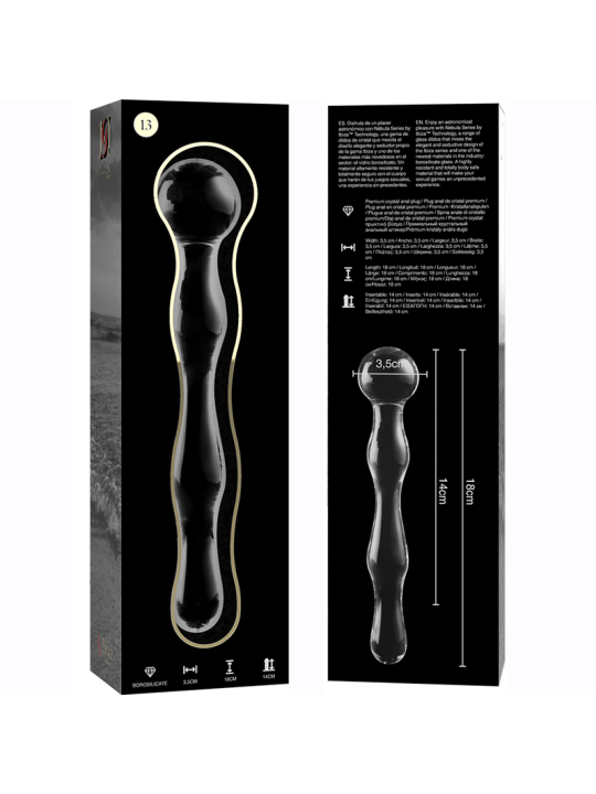 NEBULA SERIES BY IBIZA - MODELO 13 DILDO CRISTAL TRANSPARENTE 18 CM -O