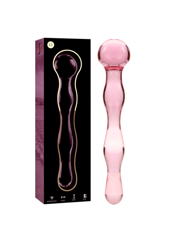 NEBULA SERIES BY IBIZA - MODEL 13 DILDO BOROSILICATE GLASS PINK 18 CM 