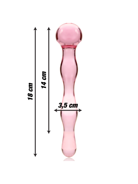 NEBULA SERIES BY IBIZA - MODEL 13 DILDO BOROSILICATE GLASS PINK 18 CM 