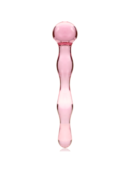NEBULA SERIES BY IBIZA - MODEL 13 DILDO BOROSILICATE GLASS PINK 18 CM 
