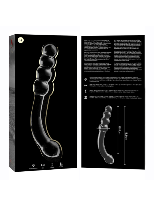 NEBULA SERIES BY IBIZA - MODELLO 14 DILDO IN VETRO BOROSILICATO TRASPA