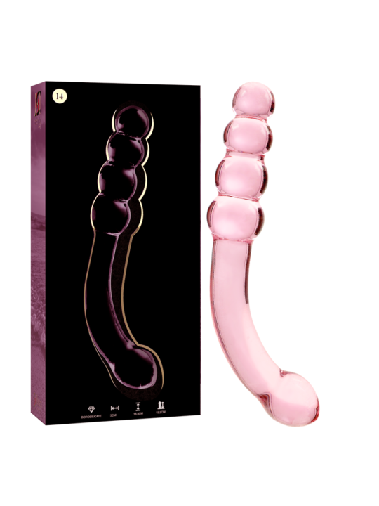 NEBULA SERIES BY IBIZA - MODELO 14 DILDO VIDRO BOROSILICADO ROSA 18.5 