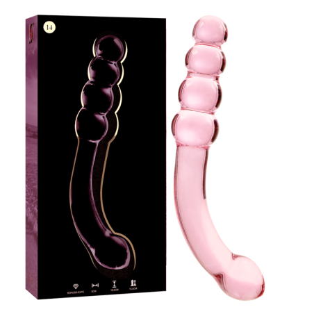 NEBULA SERIES BY IBIZA - MODÈLE 14 GODE EN VERRE BOROSILICATE ROSE 18.