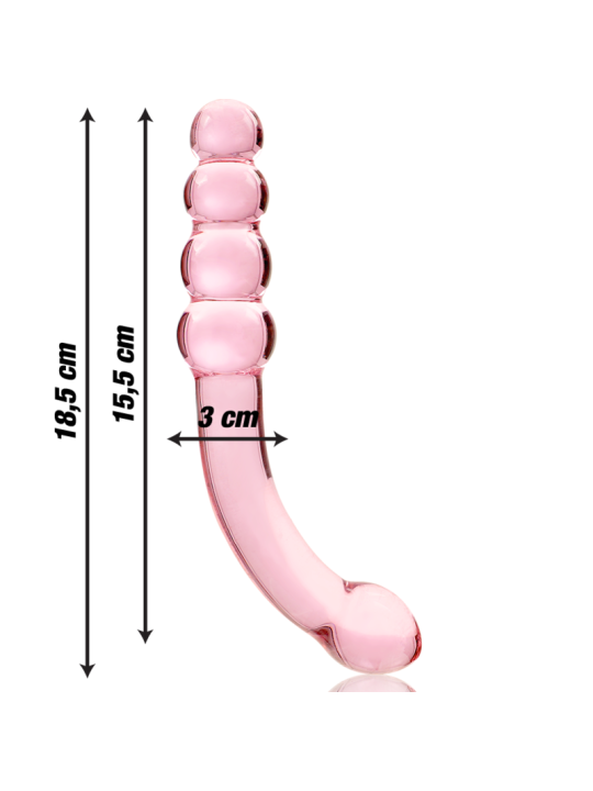 NEBULA SERIES BY IBIZA - MODEL 14 ROZE BOROSILICATE GLAS DILDO 18,5 CM