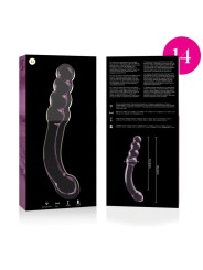 NEBULA SERIES BY IBIZA - MODEL 14 DILDO BOROSILICATE GLASS PINK 18.5 C