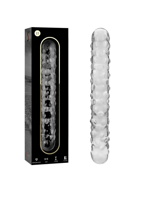 NEBULA SERIES BY IBIZA - MODEL 15 DILDO BOROSILICATE GLASS CLEAR 18.5 