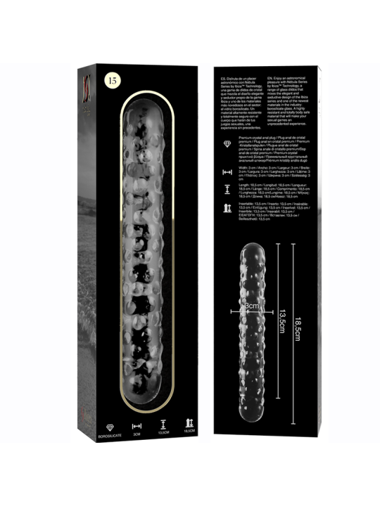NEBULA SERIES BY IBIZA - MODELLO 15 DILDO IN VETRO BOROSILICATO TRASPA