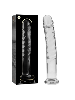 NEBULA SERIES BY IBIZA - MODEL 16 DILDO BOROSILICATE GLASS CLEAR 18.5 