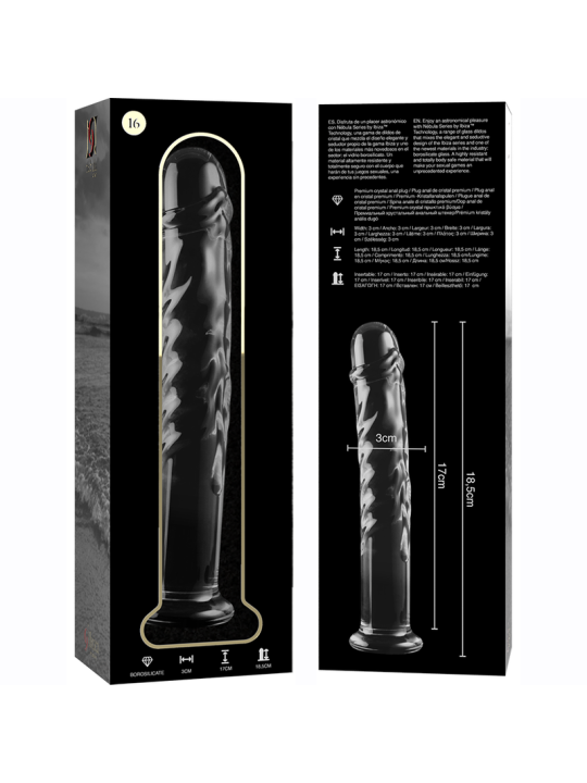 NEBULA SERIES BY IBIZA - MODELLO 16 DILDO IN VETRO BOROSILICATO TRASPA