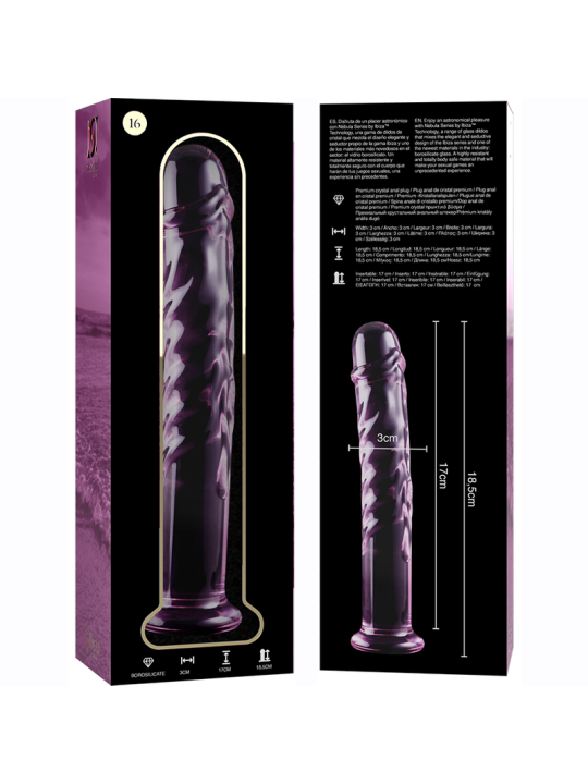 NEBULA SERIES BY IBIZA - MODELL 16 DILDO BOROSILIKATGLAS ROSA 18.5 CM 
