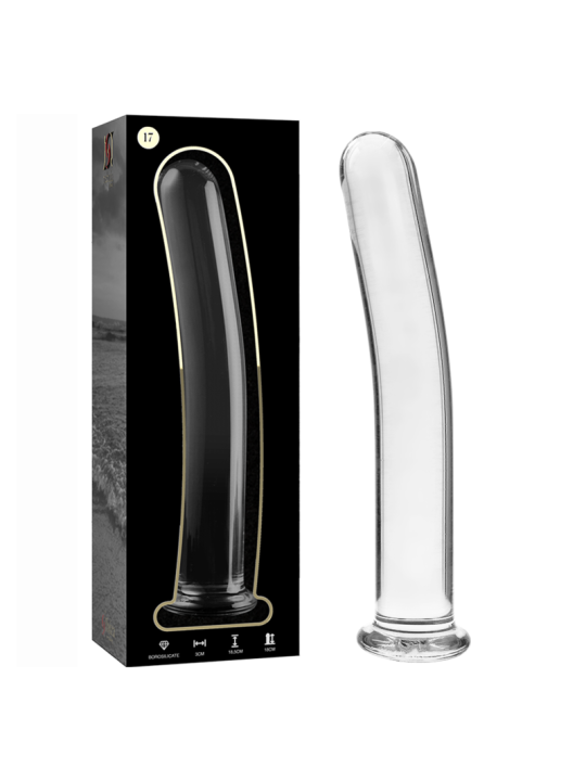 NEBULA SERIES BY IBIZA - MODEL 17 DILDO BOROSILICATE GLASS CLEAR 18.5 