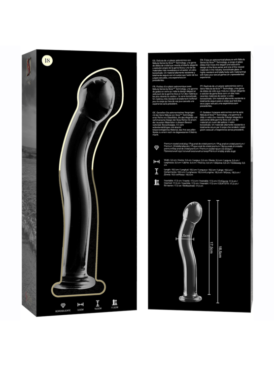 NEBULA SERIES BY IBIZA - MODÈLE 18 GODE EN VERRE BOROSILICATE CLAIR 18