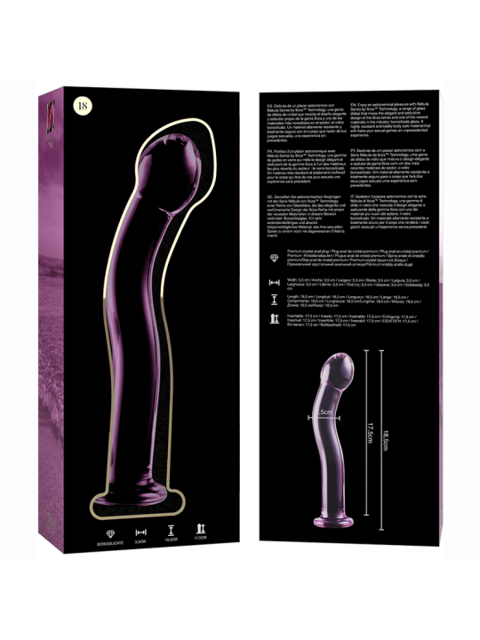 NEBULA SERIES BY IBIZA - MODELO 18 DILDO VIDRO BOROSILICADO ROSA 18.5 