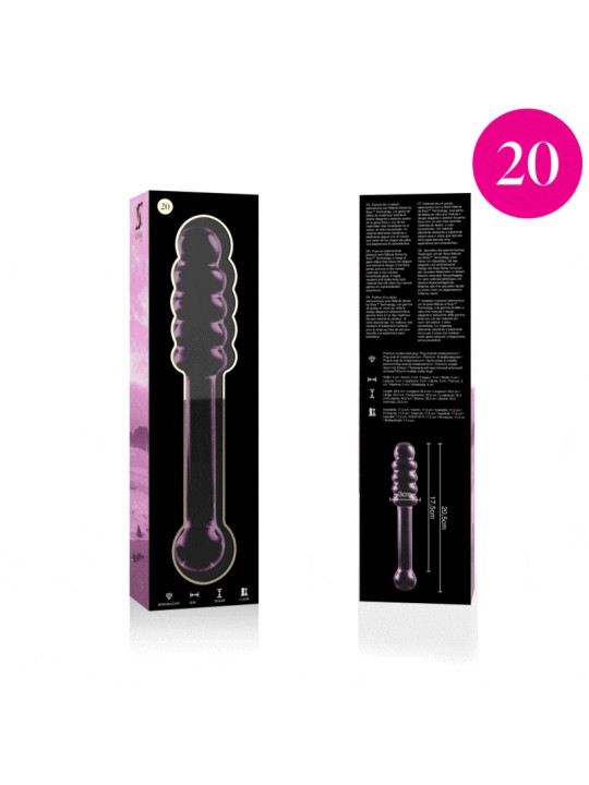 NEBULA SERIES BY IBIZA - MODELO 20 DILDO VIDRO BOROSILICADO ROSA 20.5 