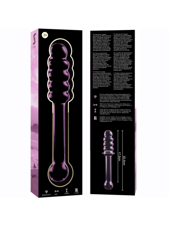 NEBULA SERIES BY IBIZA - MODEL 20 ROZE BOROSILICATE GLAS DILDO 20,5 CM