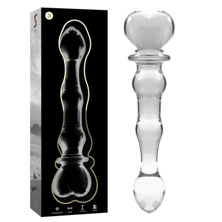 NEBULA SERIES BY IBIZA - MODELLO 21 DILDO IN VETRO BOROSILICATO TRASPA