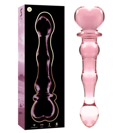 NEBULA SERIES BY IBIZA - MODEL 21 DILDO BOROSILICATE GLASS PINK 20.5 C