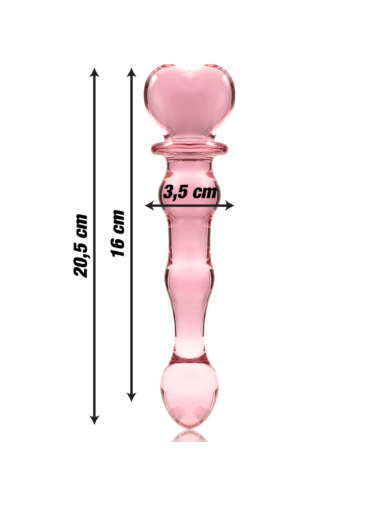 NEBULA SERIES BY IBIZA - MODEL 21 DILDO BOROSILICATE GLASS PINK 20.5 C