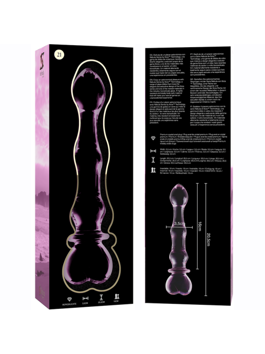 NEBULA SERIES BY IBIZA - MODELO 21 DILDO VIDRO BOROSILICADO ROSA 20.5 