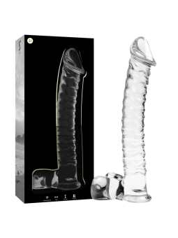 NEBULA SERIES BY IBIZA - MODEL 23 DILDO BOROSILICATE GLASS CLEAR 21.5 